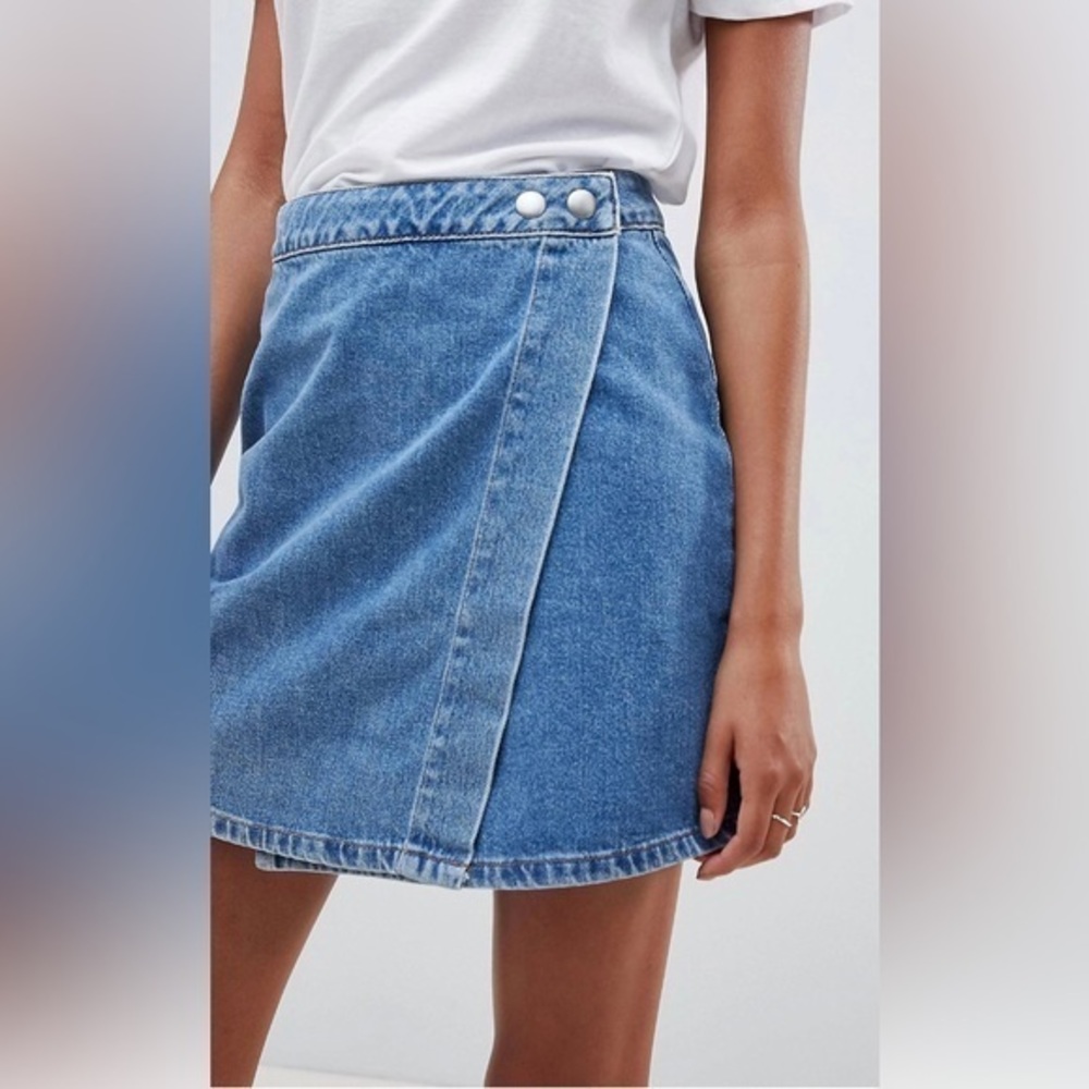 ASOS DESIGN Denim Wrap Skirt